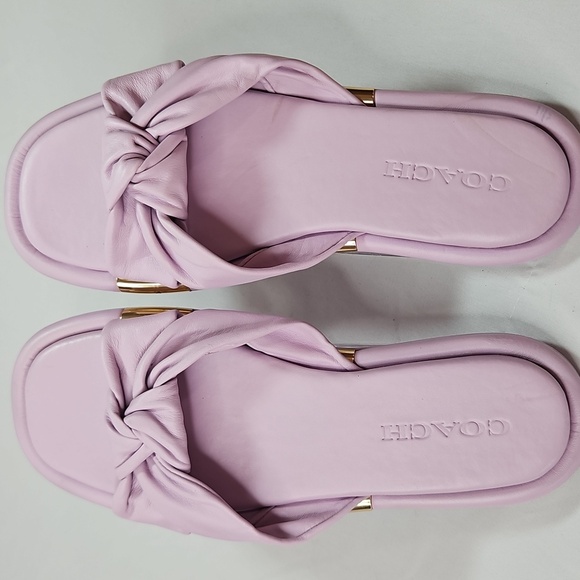 ⭐️COACH💯 BROOKLYN LEATHER SANDAL, VIOLET/LAVENDER COLOR, SIZE 9-B - Picture 7 of 9